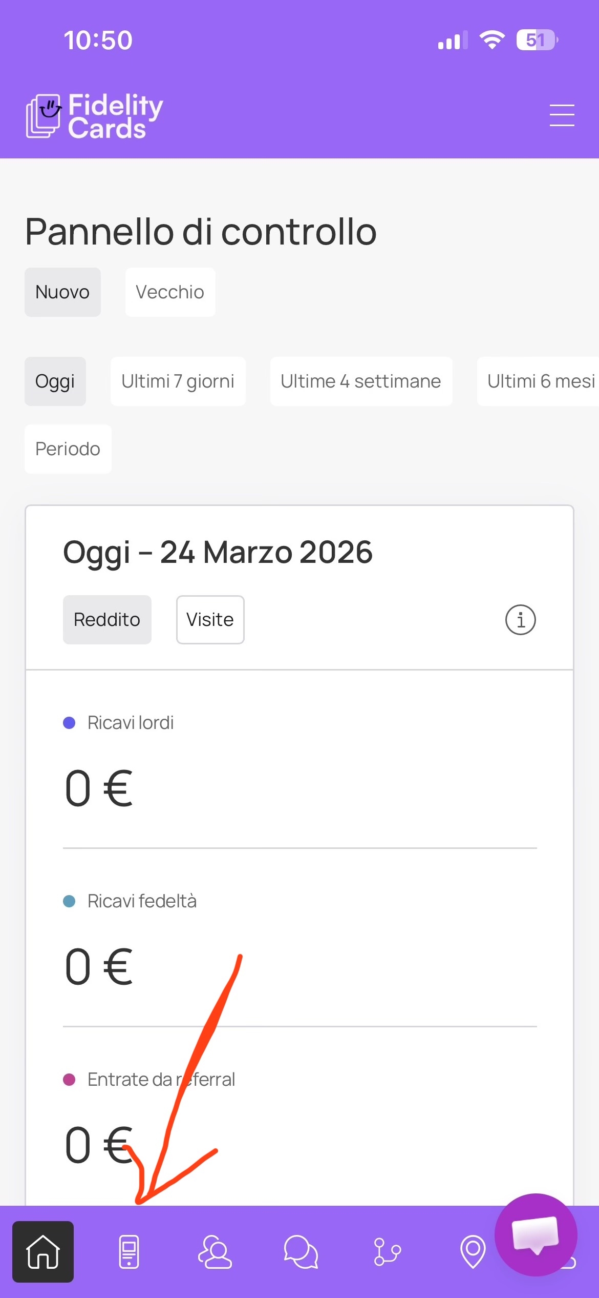 Schermata gestionale