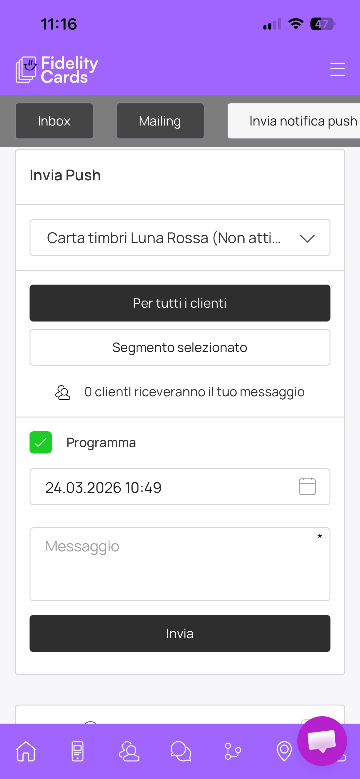 Invio programmato