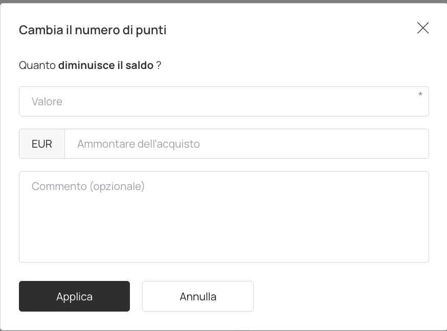 Cambia il numero di punti