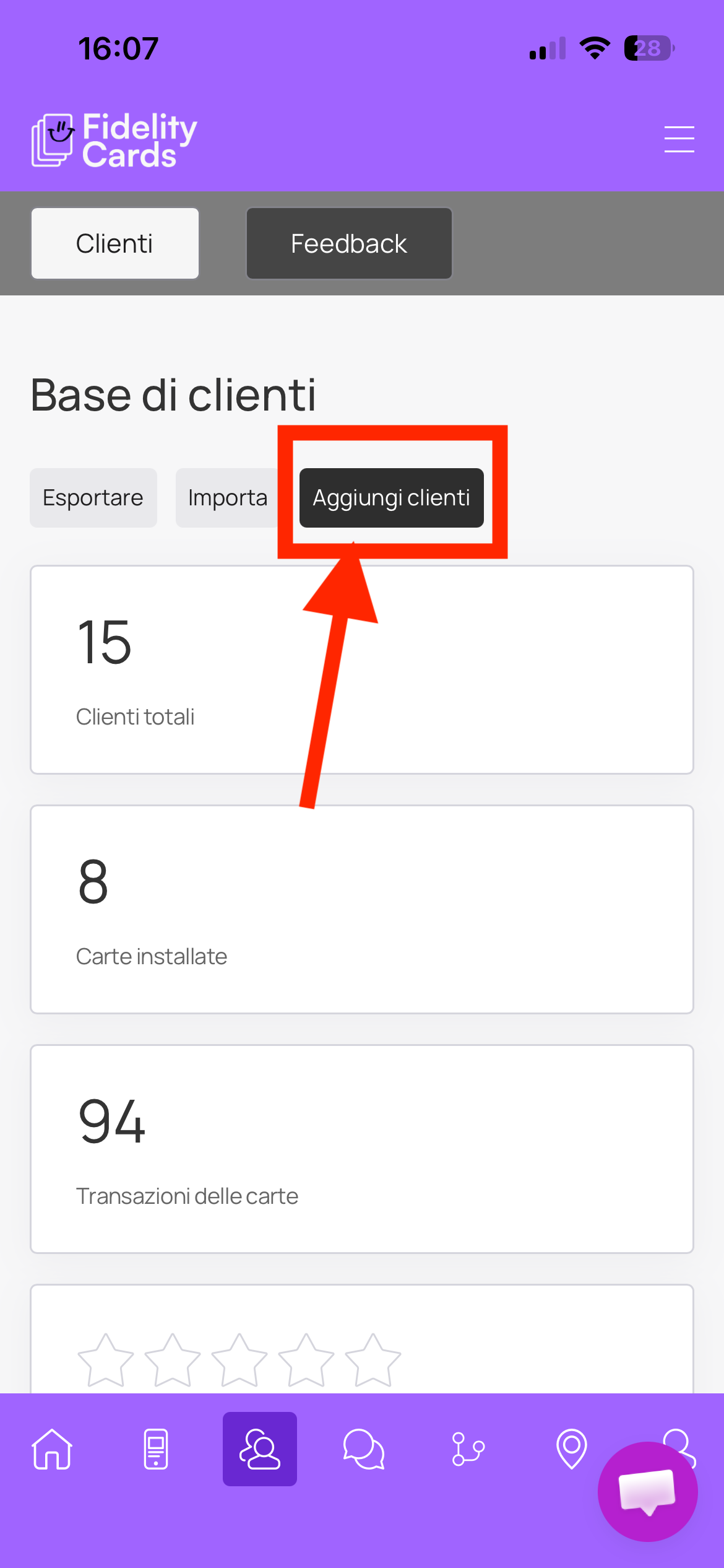 Aggiungi clienti