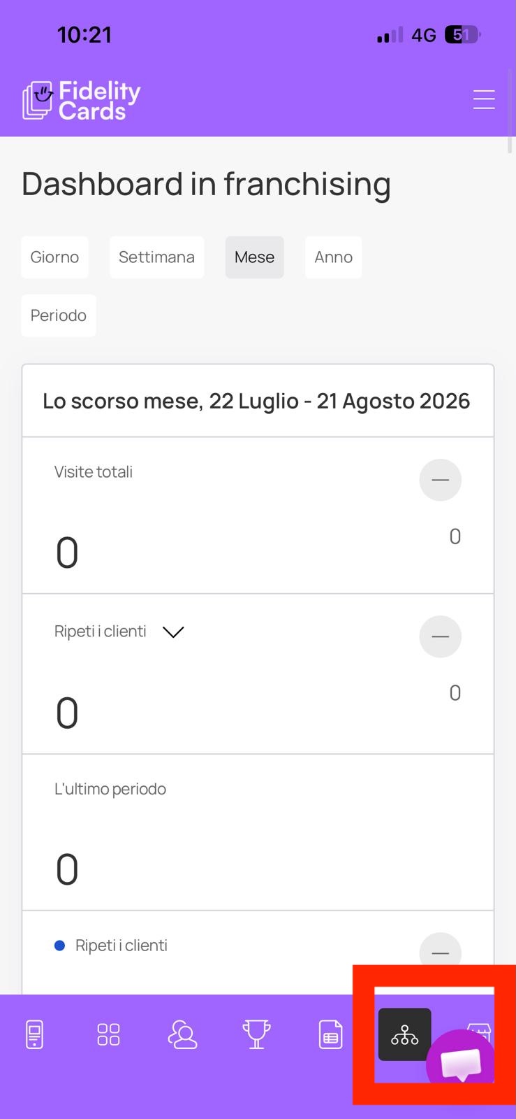 Le due icone in fondo al menu